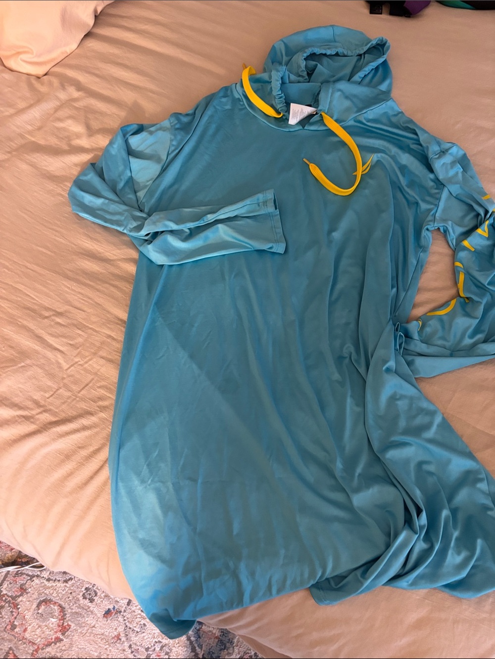 Nautica Turquoise Hooded Cover-Up with Yellow Logo